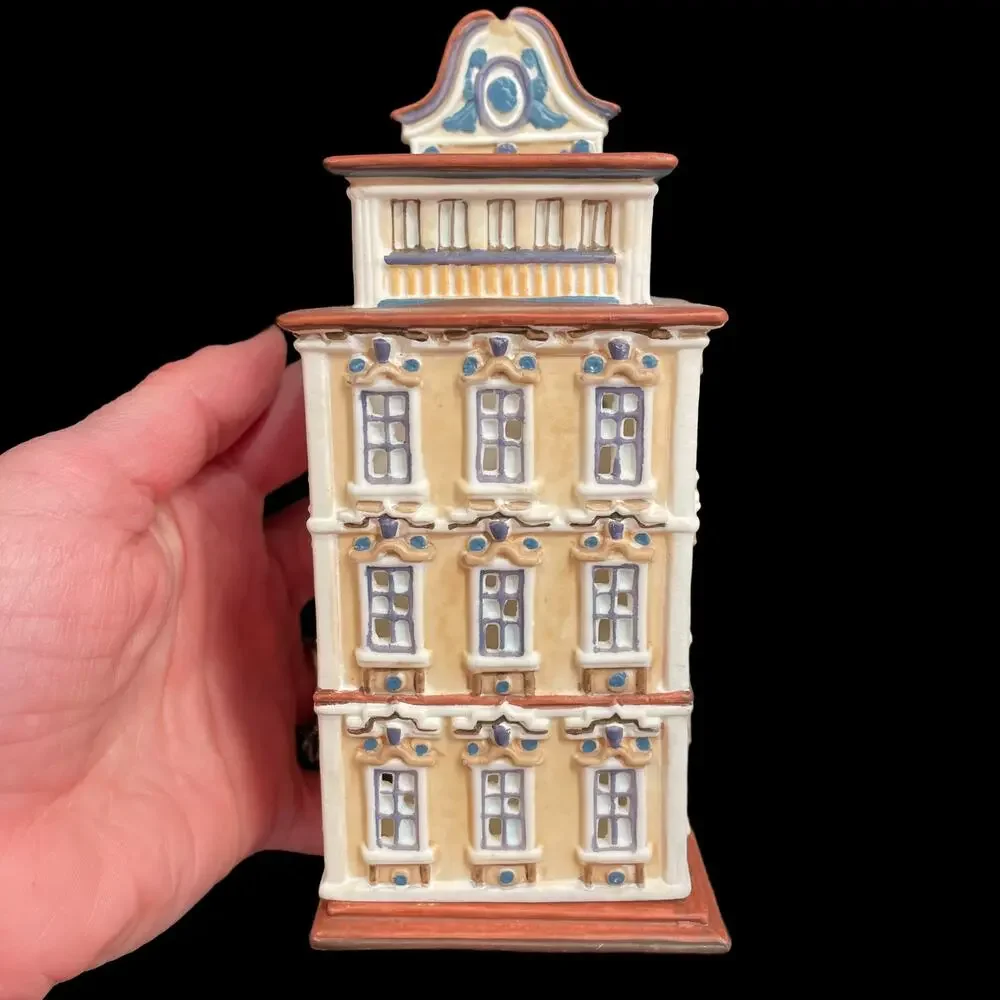 PartyLite Cafe Vienna P8276 Tealight House Ceramic Collectible Votive No Box